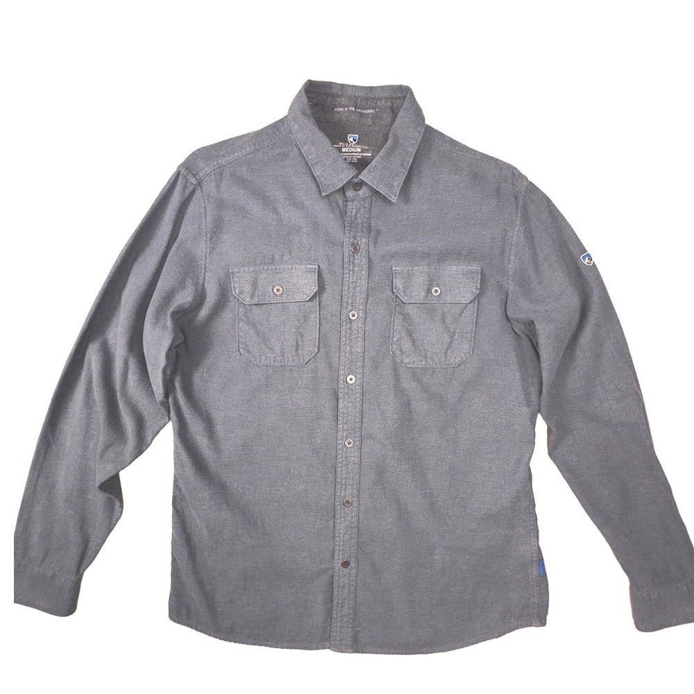 Kuhl Men Descendr Flannel Long Sleeve Shirt M Cotton Tencel 7244  Hiking Oudoors
